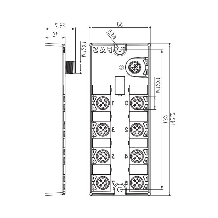 M12 interface, IO-Link Hub, NPN, 16DO, 00B932